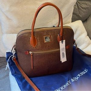 Dooney & Bourke Embossed Lizard Large Domed Satchel - Chestnut
